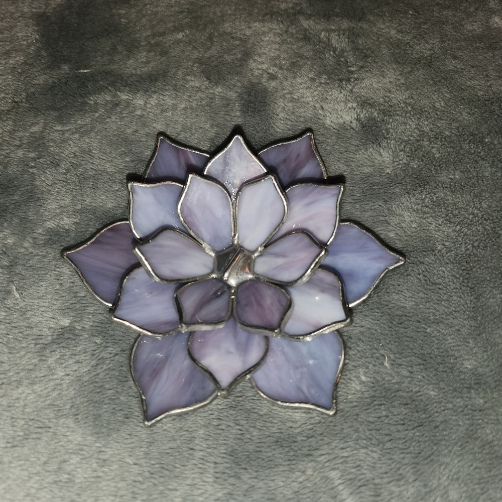 Opalescent Glass Succulent Ring Holder